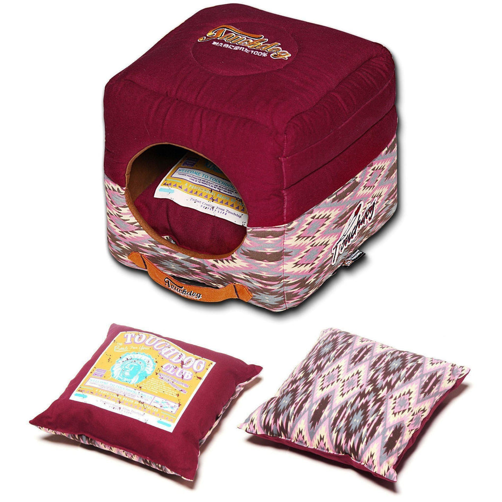 70s Vintage-Tribal 2-in-1 Collapsible Dog and Cat Bed – Multiple Colors