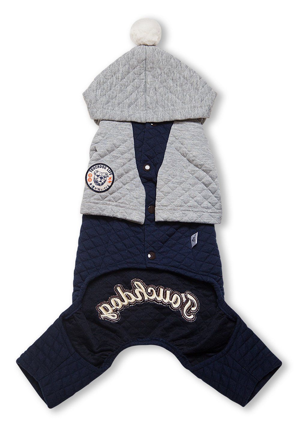 Designer Quilted Full-Body Hooded Dog Sweater
