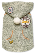 Hippie Embellished Sleeveless Pompom Hooded Fashion Dog Sweater