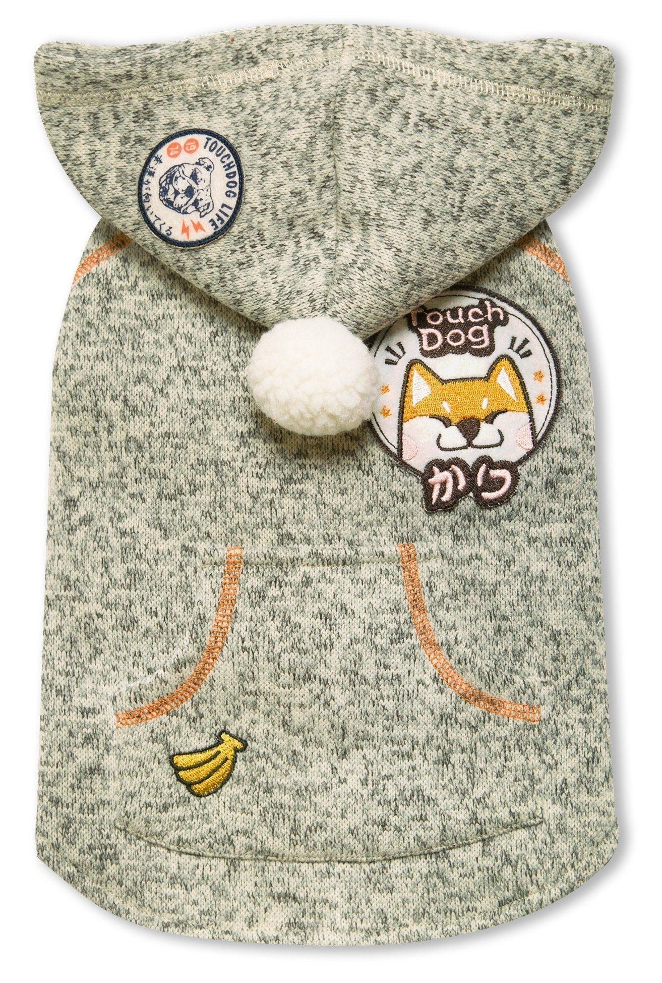 Hippie Embellished Sleeveless Pompom Hooded Fashion Dog Sweater