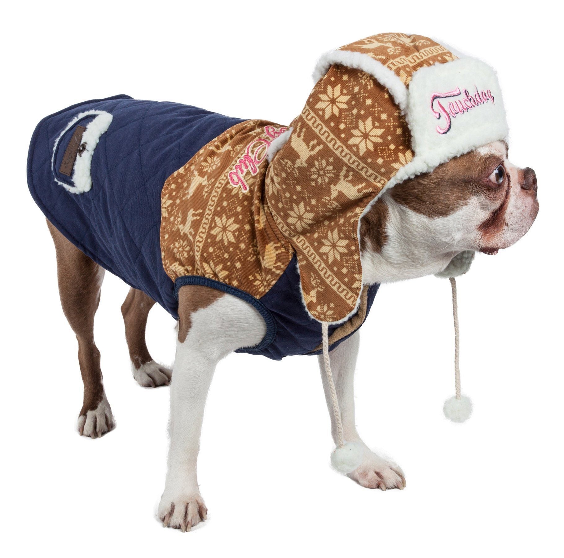 Snowadayz Pom Pom Hooded Fashion Dog Jacket