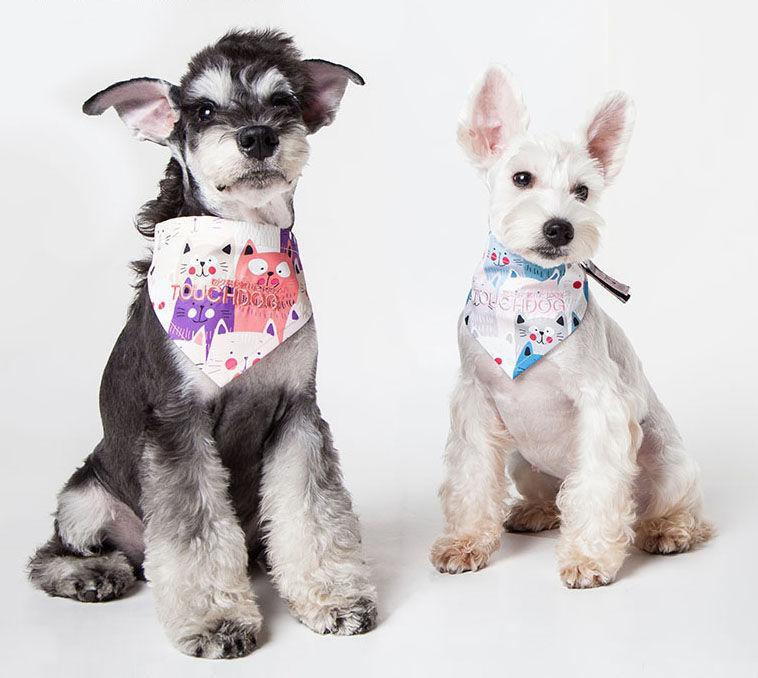 Head-Popper Fashion Designer Printed Hook-and-Loop Dog Bandana