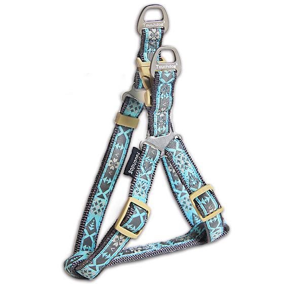 Shape Patterned Tough Stitched Dog Harness and Leash