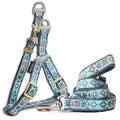 Shape Patterned Tough Stitched Dog Harness and Leash