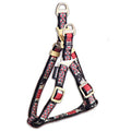 Tough Stitched Durable Embroidered Leash and Harness – Black