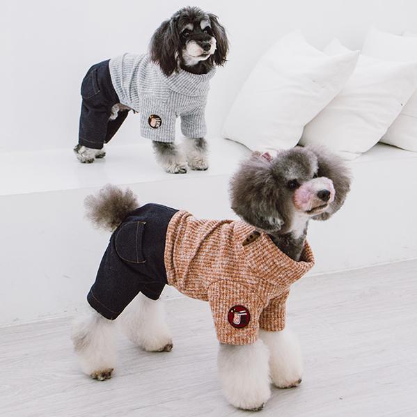 Vogue Neck-Wrap Full Body Fashion Dog Sweater Outfit